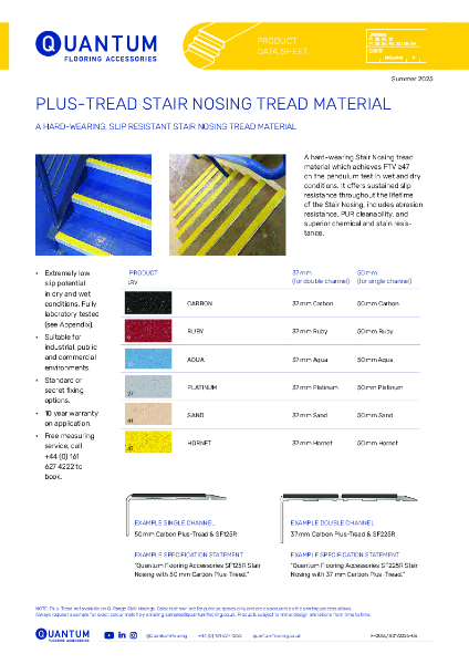Plus-Tread Stair Nosings Installation Guide & Detailing Data Sheet 2025
