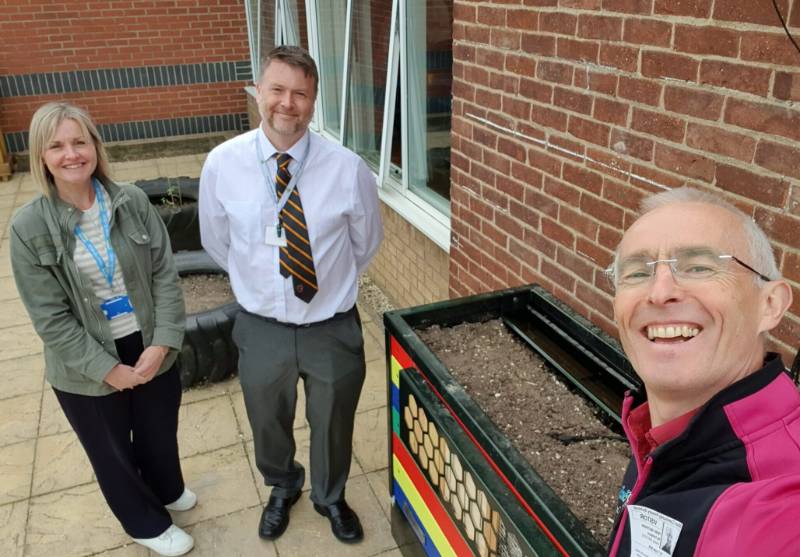 Installation of BioScapes SuDS planters transforms school grounds at Bilton Community Primary