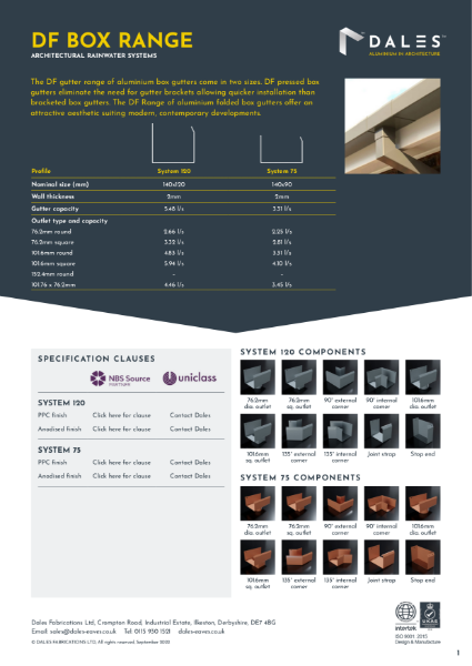 DF Box Gutter Range