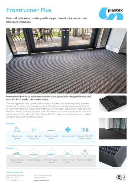 Plastex Frontrunner Plus Datasheet