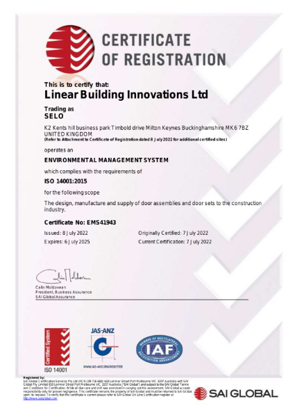 ISO 14001 Certificate