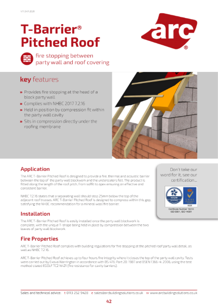 ARC T-Barrier Pitched Roof