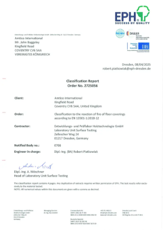 EPH Test Certificate