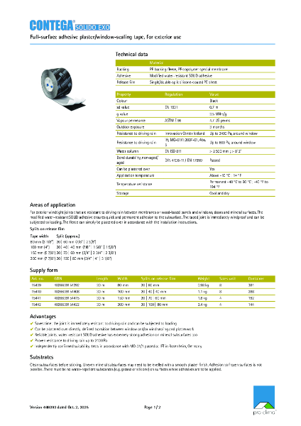 Contega Solido Exo Technical Datasheet