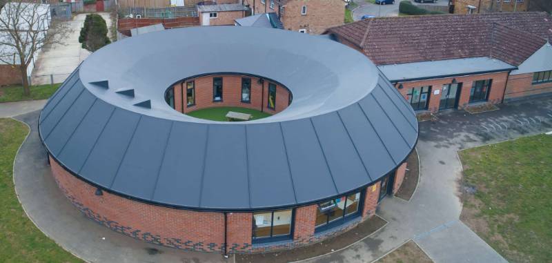 Zinc effect round roof
