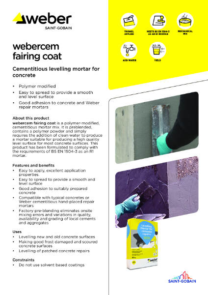 webercem fairing coat - Technical datasheet