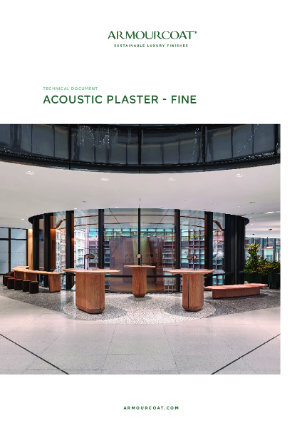 Armourcoat Acoustic Plaster Fine - Technical Document