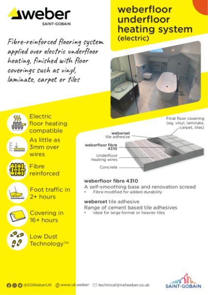 weberfloor underfloor heating system (electric) - System spec card
