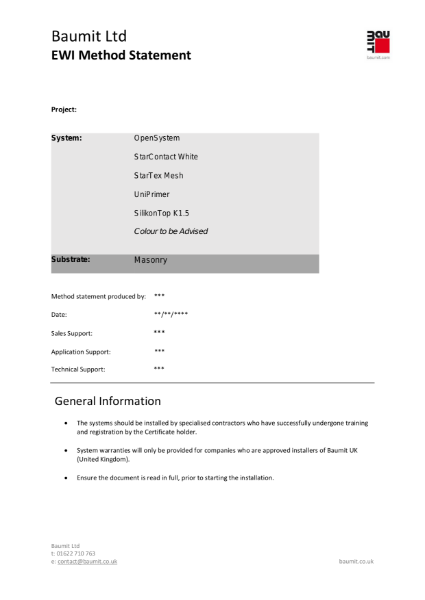 OpenSystem - Method Statement