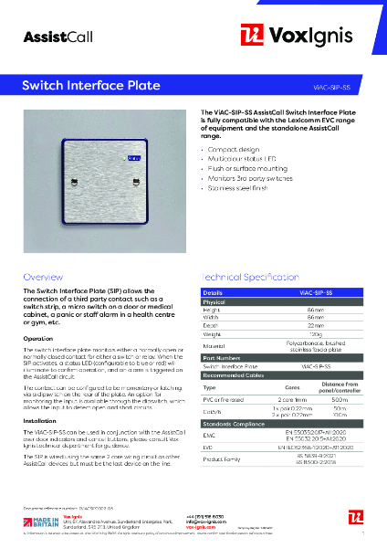 ViAC-SIP-SS Datasheet