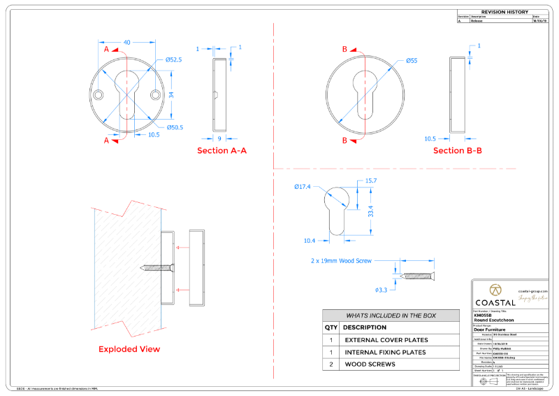 BLU™ - KM055 Round Escutcheon CAD