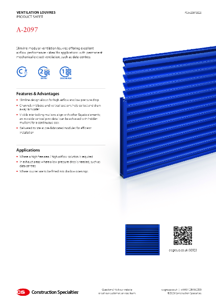 CS A-2097 Ventilation Louvre Product Sheet (08.25)
