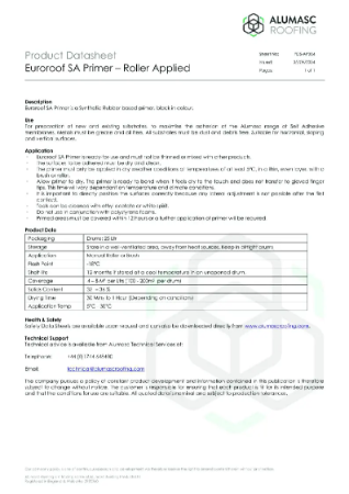 PDS-AP004-Euroroof SA Primer-Roller Applied
