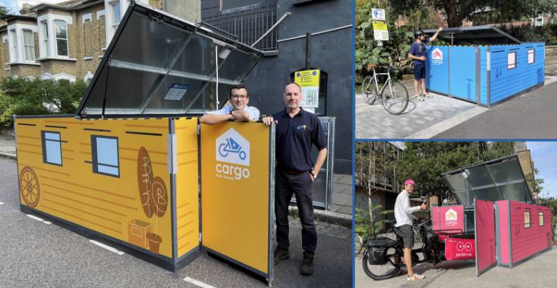 Falco Cargo Bike Lockers used in the UK's first e-Cargo Bike Share Scheme
