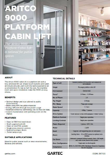 Aritco 9000 Cabin Platform Lift