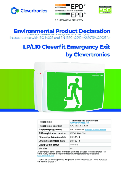 EPD - Clevertronics CLP & L10 Cleverfit Emergency Exit