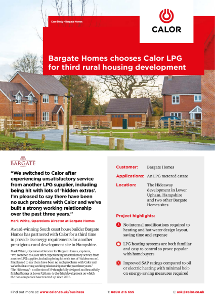 Calor Bargate Homes Case Study