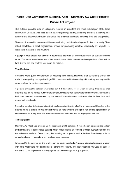 Stormdry AG Public Art Case Study