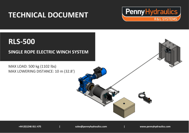RLS500 - Single Rope Electric Winch System Technical Document
