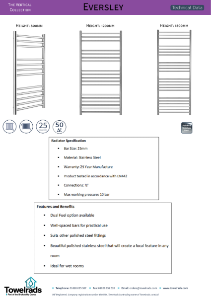 Eversley Stainless Steel Towel Rail