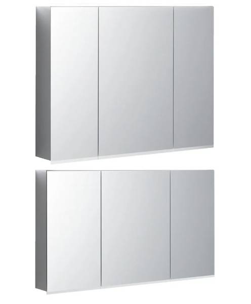 Geberit Option Plus mirror cabinet with lighting and three doors