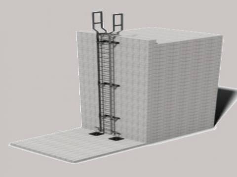 Permanently fixed vertical ladder system - Mild steel ladders