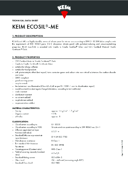 Keim Ecosil ME Technical Data Sheet