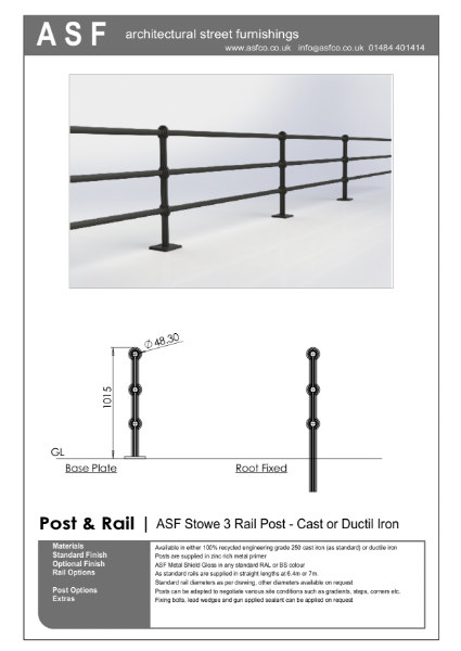 ASF Stowe 3 Rail Post