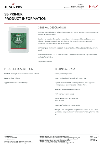 JSB Primer product information