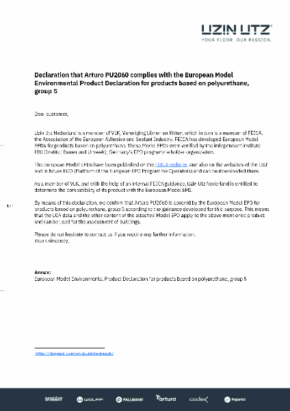 EPD for Arturo PU2060