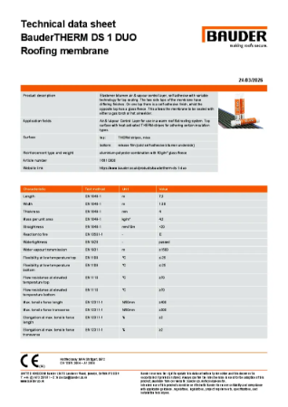 BauderTHERM DS 1 DUO Air and Vapour Control Layer