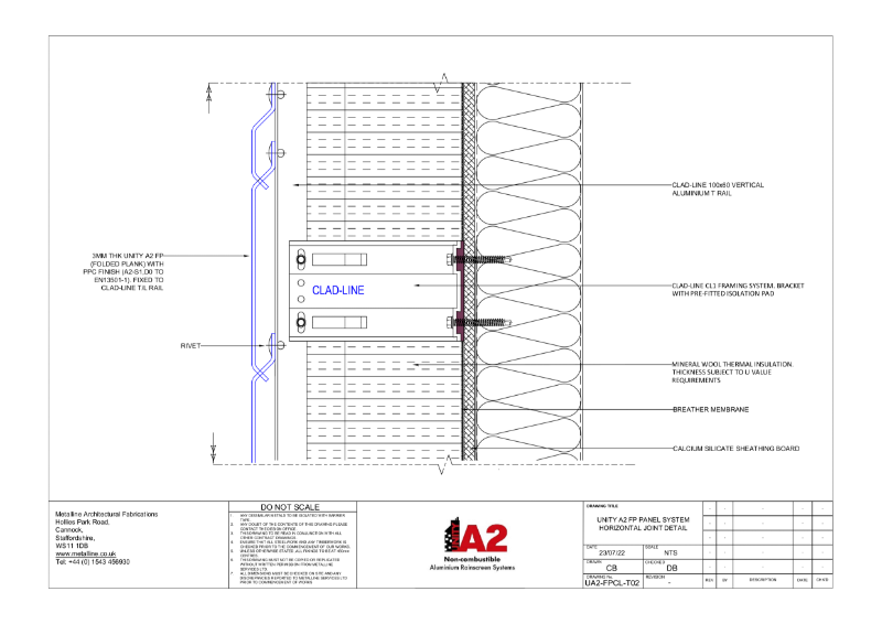 UNITY A2 FP-T02 HORIZONTAL JOINT Technical Drawing