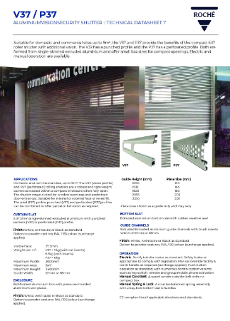 V37 Aluminium Security Shutter