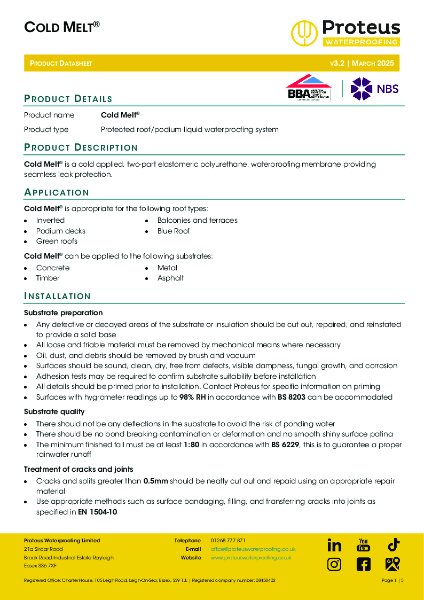 Product Data Sheet - Cold Melt®