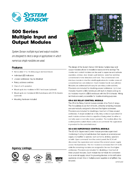 Morley-IAS 500 Series Multiple Input and Output Modules
