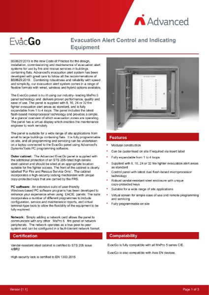 Datasheet - EvacGo