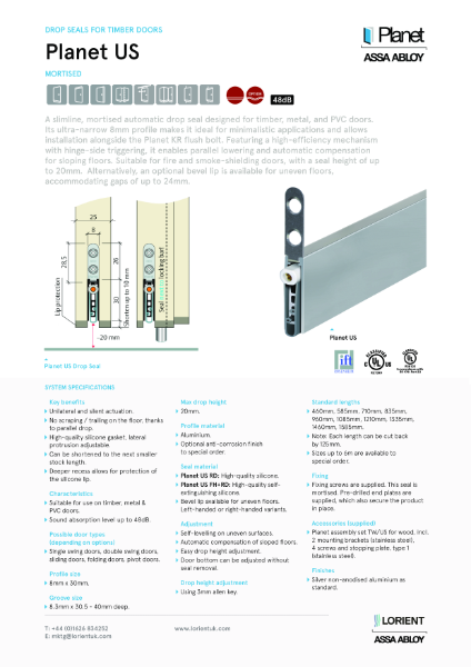 Planet US datasheet