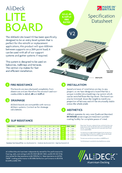 AliDeck Aluminium Decking Lite Board V2