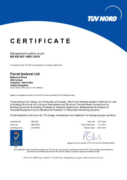 ISO14001 (Farrat Isolevel Ltd)