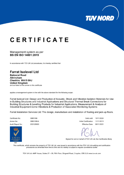 211109 14001 HO (Farrat Isolevel Ltd)