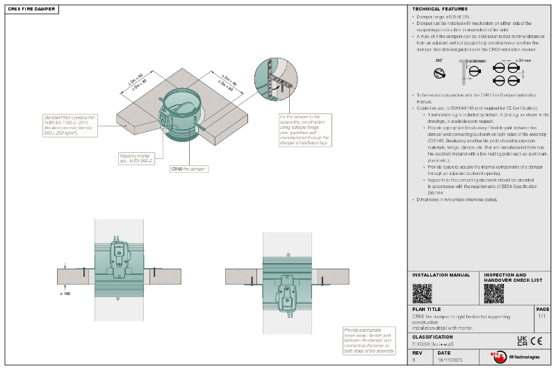 CR60 DW145 compliant installation guide - floor-ceiling (B 11/25)