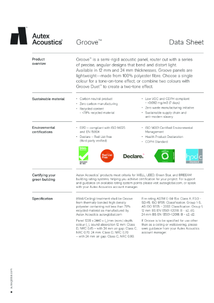 Groove Datasheet