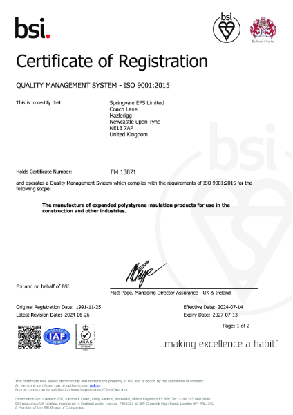 SPRINGVALE EPS LTD - ISO 9001:2015