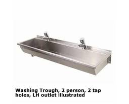 1200 Washing Trough, Lh Outlet 2-Person 2 Th - Wash trough