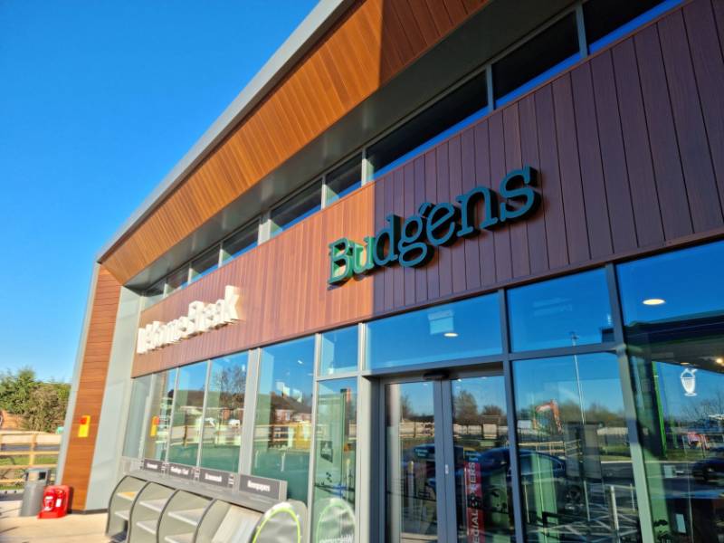 Commercial rainscreen cladding at Welcome Break services