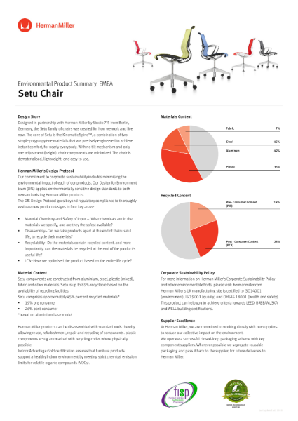 Setu Chair - Environmental Product Summary