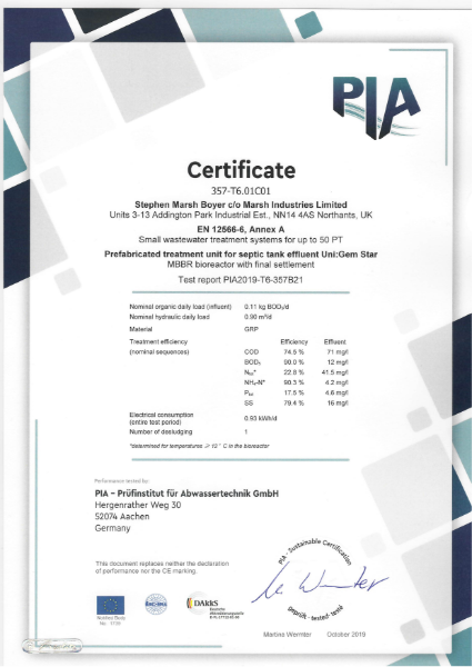 Uni:Gem Star - Treatment unit for septic tank effluent