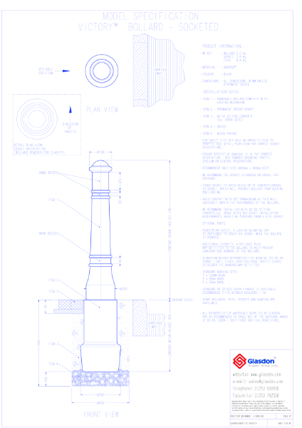 Victory™ Bollard - Durapol® Model - Socketed