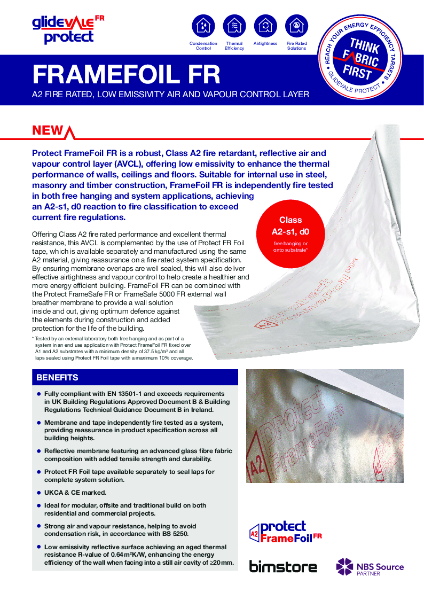Protect FrameFoil FR - Class A2 Fire Retardant Reflective Air & Vapour Control Layer