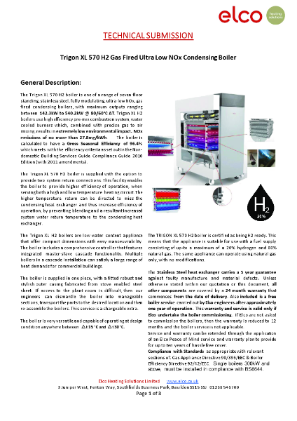 Technical Submission - Trigon XL 570 H2 - Datasheet